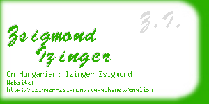 zsigmond izinger business card